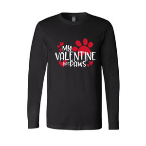 My Valentine Has Paws Long Sleeve Tee