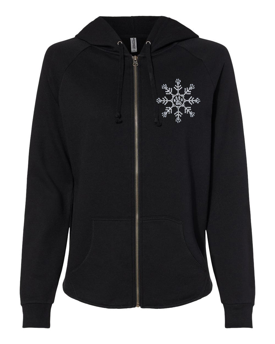 Snow Paw Rhine-Studded Full Zip Sweatshirts