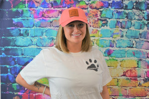 Wine & Dogs Leather Patch Cap