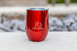 Wine & Dogs Laser Etched Stemless Wine Tumbler