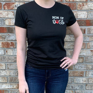 Mom of Dogs Woman's Fitted Black Tee