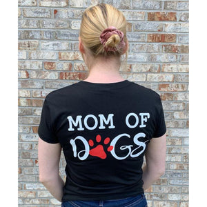 Mom of Dogs Woman's Fitted Black Tee