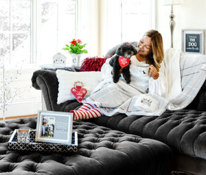 Spoiled Dog Lives Here Plush and Sherpa Blanket