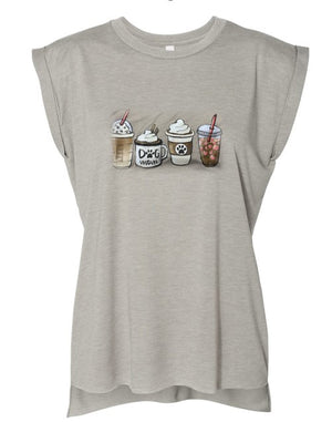 Coffee Mom Rolled Cuff Tee
