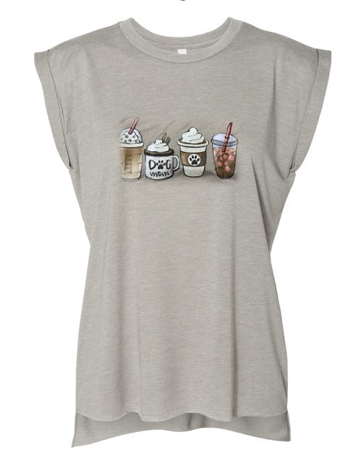 Coffee Mom Rolled Cuff Tee