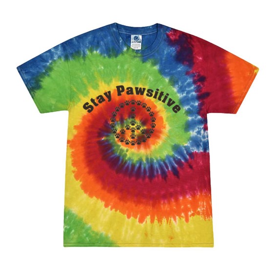 Stay Pawsative Tie Dye Tees