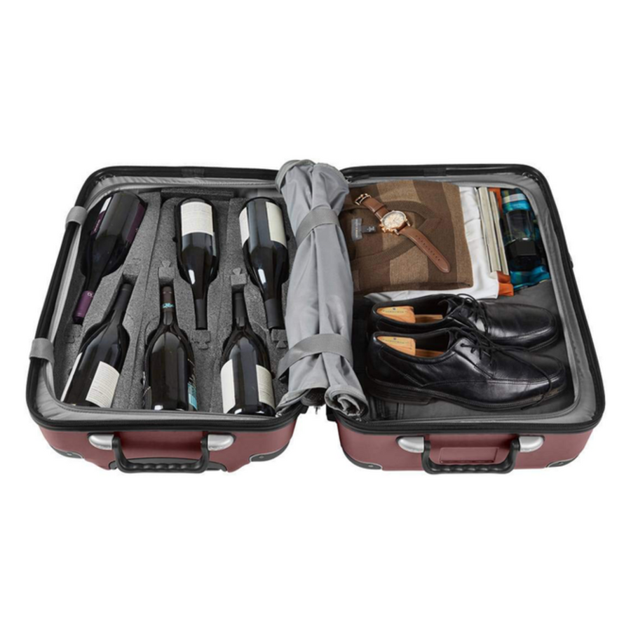 VinGarde Valise 12 Bottle Wine Luggage with a Wine & Dogs name plate