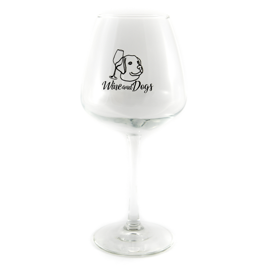 Wine and Dogs Trademark Wine Glass