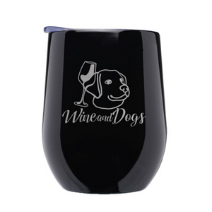 Wine & Dogs Laser Etched Stemless Wine Tumbler