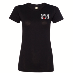 Mom of Dogs Woman's Fitted Black Tee
