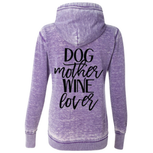 Dog Mother, Wine Lover Super Soft Full Zip Fleece