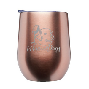Wine & Dogs Laser Etched Stemless Wine Tumbler