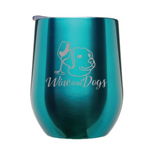 Wine & Dogs Laser Etched Stemless Wine Tumbler
