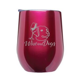 Wine & Dogs Laser Etched Stemless Wine Tumbler