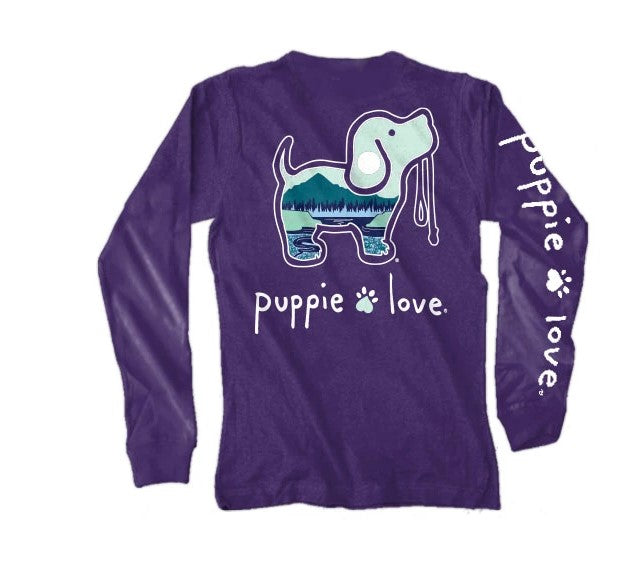 Puppie Love Outdoors Pup Long Sleeve Tees