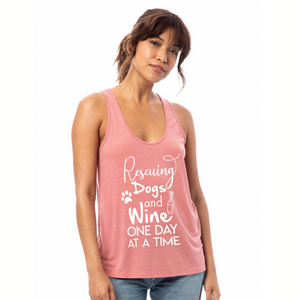 "Rescuing dogs and wine, One day at a time" Women's Slinky Jersey Tank