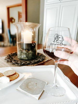Wine and Dogs Trademark Wine Glass